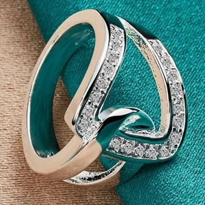 925 sterling silver geometry  AAAAA ZIRCONIA RING